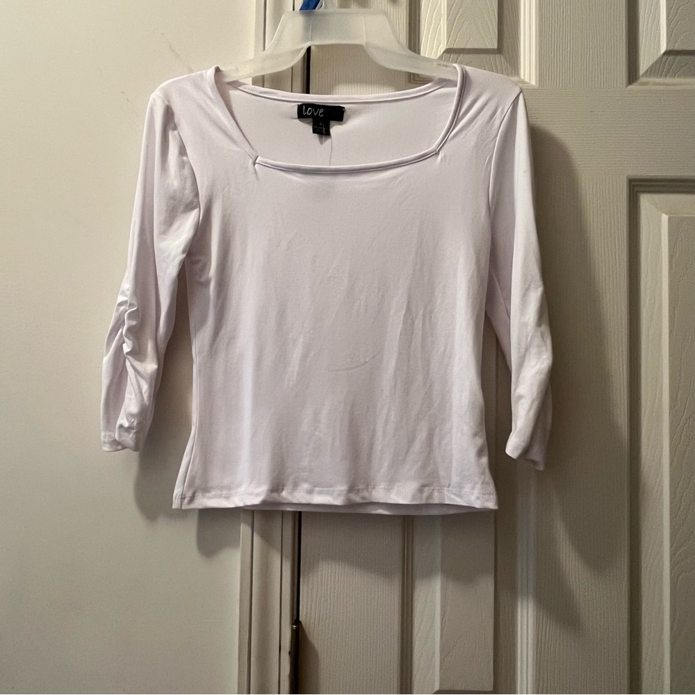 Love short sleeve Top, size S, color white